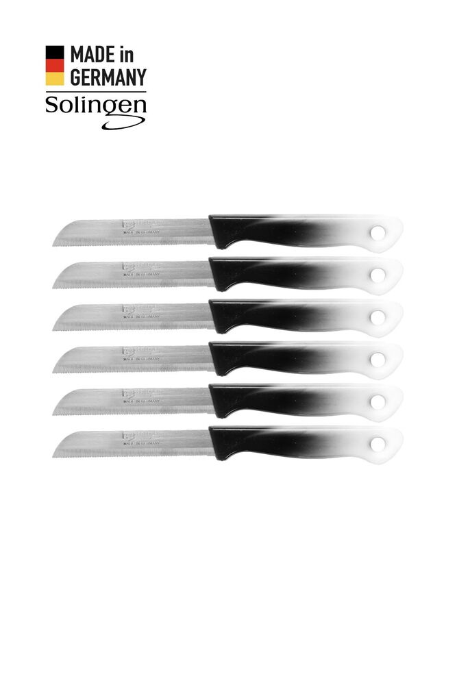 Solingen 6’lı Tırtıklı Geçişli Siyah Meyve Bıçağı
