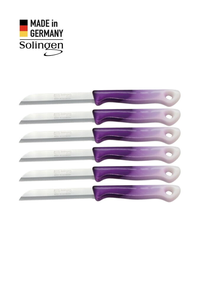 Solingen 6’lı Tırtıklı Geçişli Mor Meyve Bıçağı