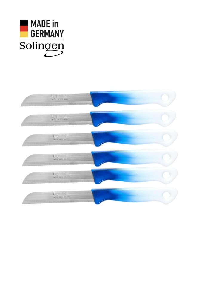 Solingen 6’lı Tırtıklı Geçişli Mavi Meyve Bıçağı