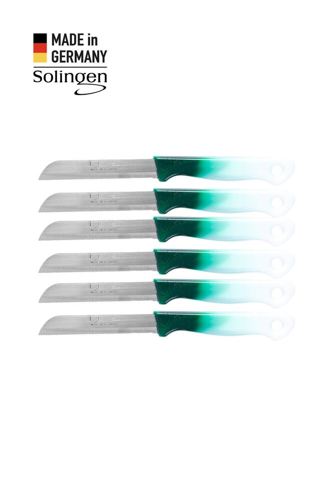 Solingen 6’lı Tırtıklı Geçişli Koyu Yeşil Meyve Bıçağı
