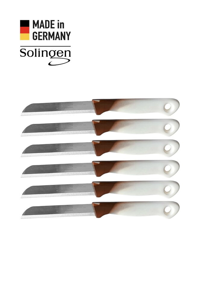 Solingen 6’lı Tırtıklı Geçişli Kahverengi Meyve Bıçağı