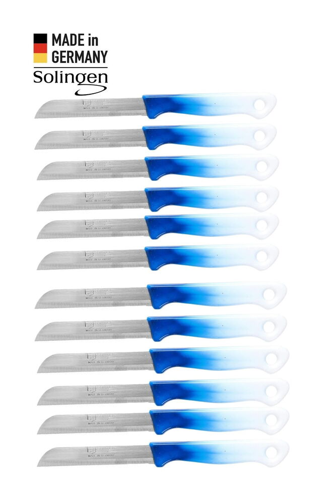 Solingen 12'li Tırtıklı Geçişli Mavi Meyve Bıçağı