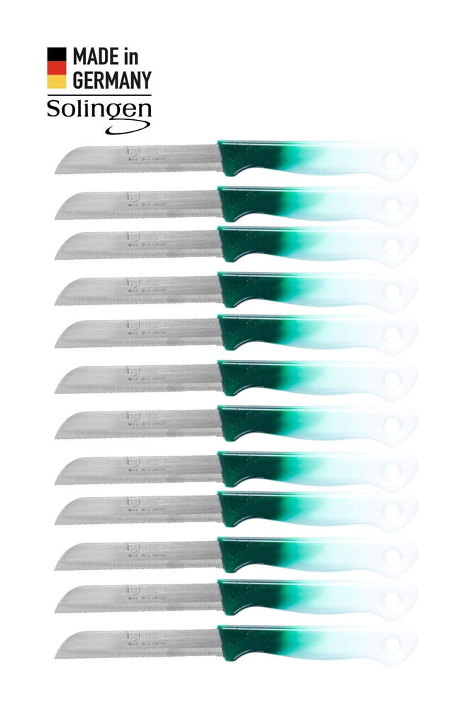 Solingen 12'li Tırtıklı Geçişli Yeşil Meyve Bıçağı