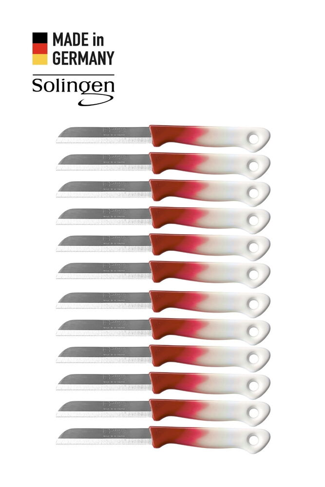 Solingen 12'li Tırtıklı Geçişli Bordo Meyve Bıçağı
