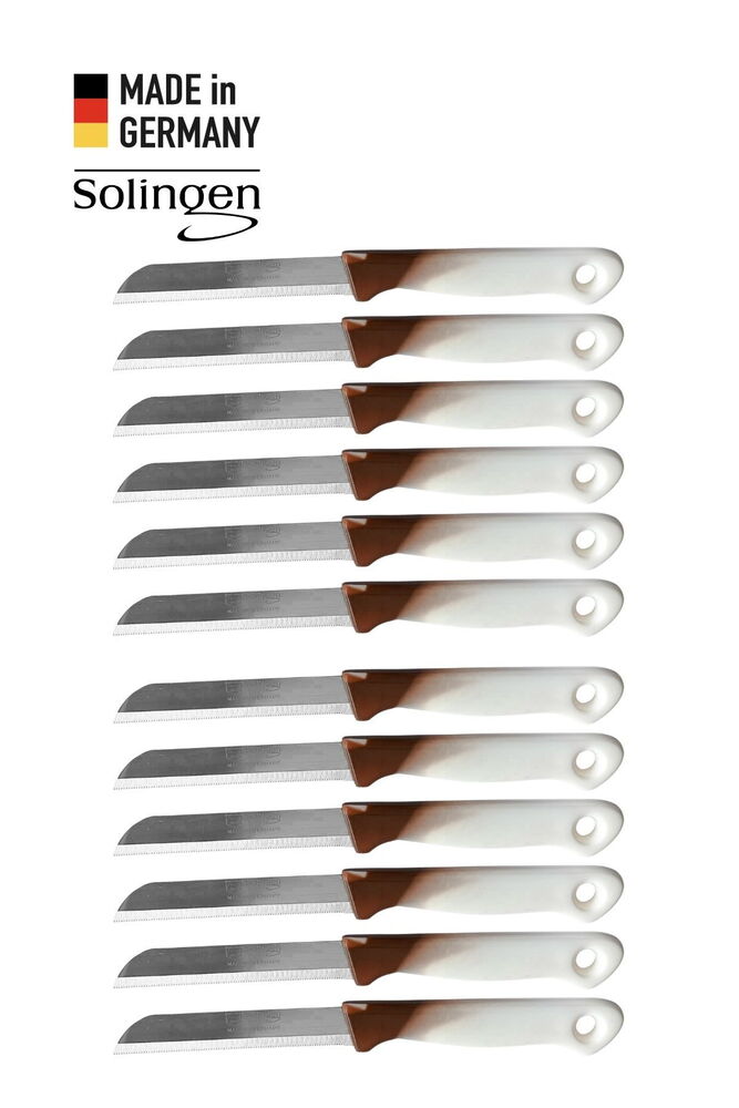 Solingen 12'li Tırtıklı Geçişli Kahverengi Meyve Bıçağı