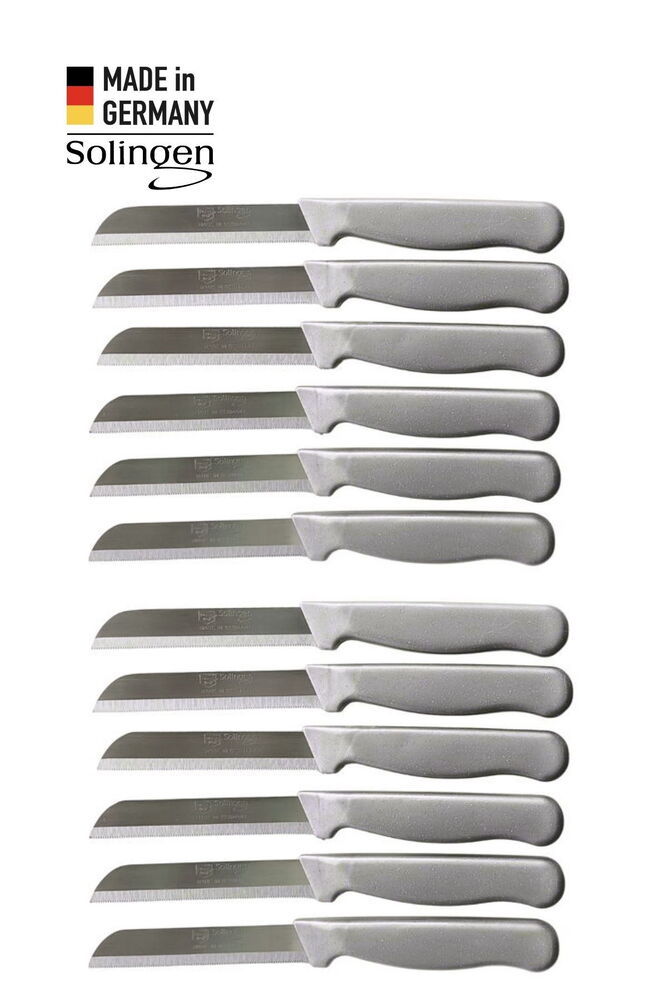Solingen 12'li Tırtıklı Simli Gri Meyve Bıçağı