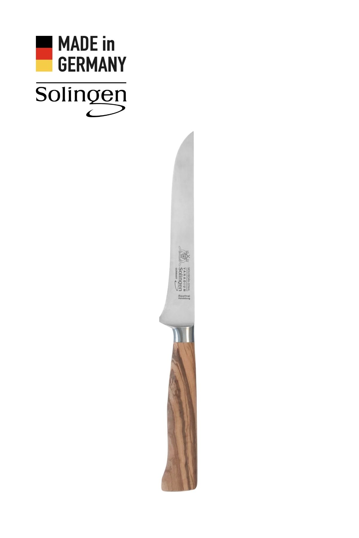 Solingen Max Melchior 15cm Zeytin Ağacı Dövme Çelik Sıyırma & Doğrama Bıçağı