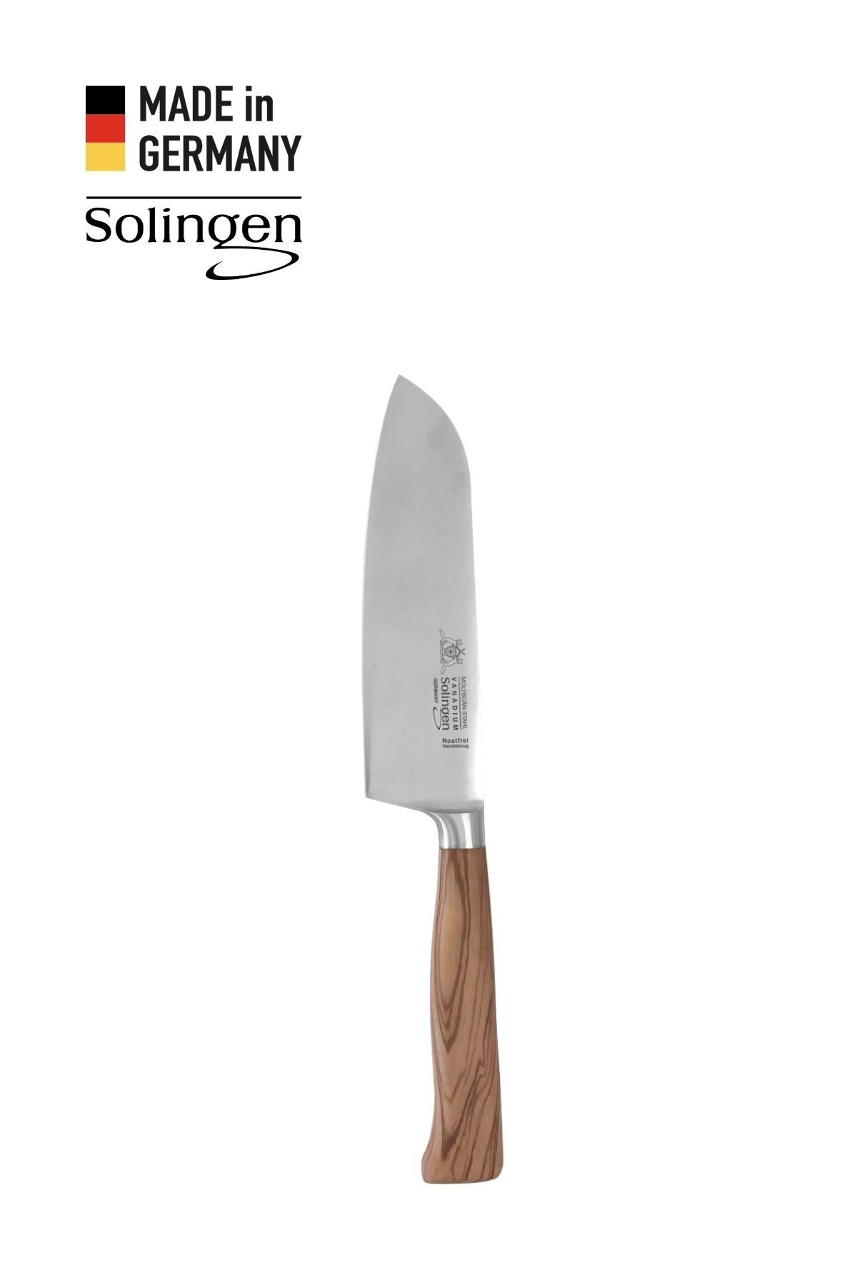 Solingen Max Melchior 15cm Zeytin Ağacı Dövme Çelik Santoku Şef Bıçağı