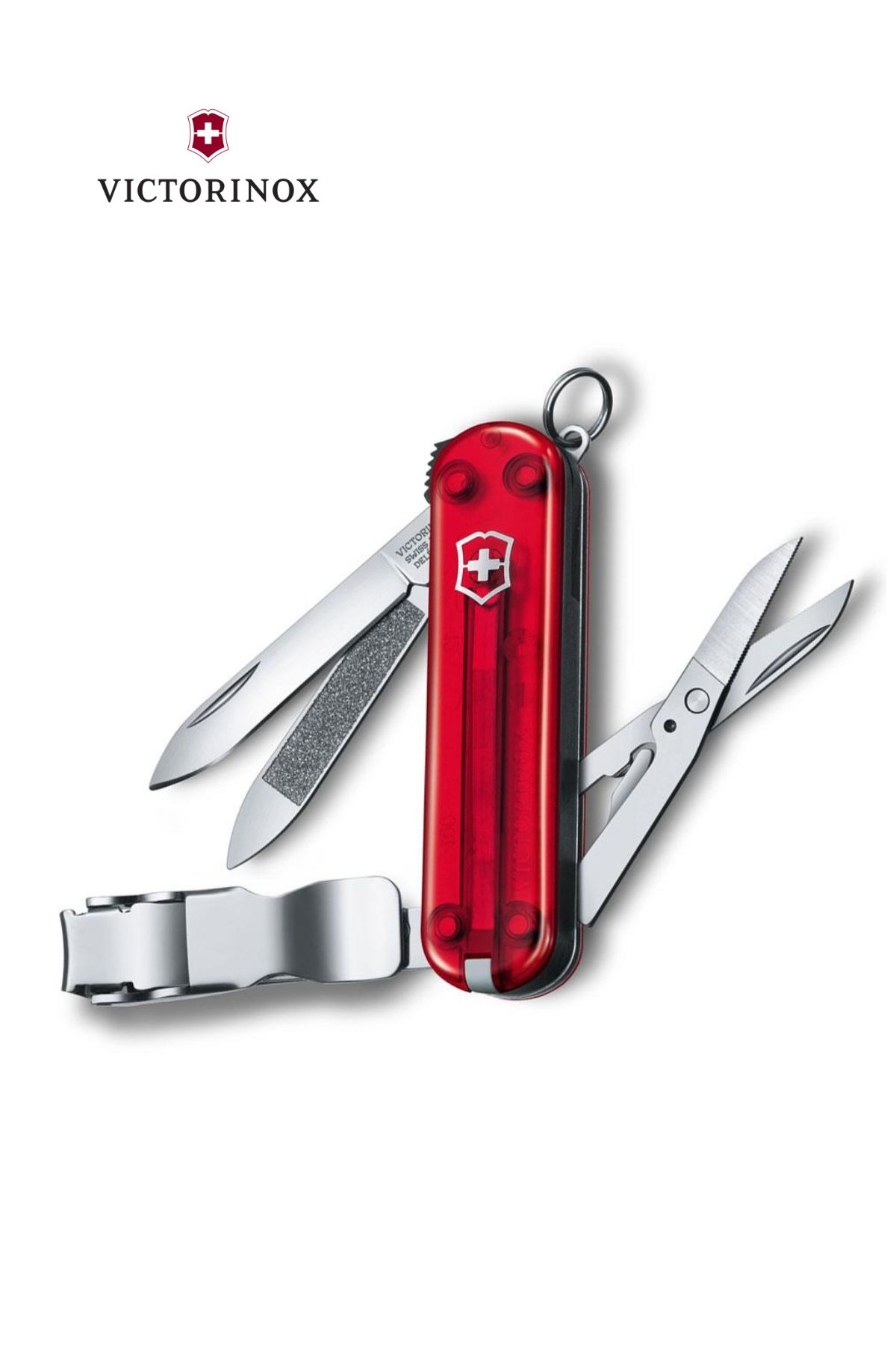 Outdoor Victorinox Kırmızı Şeffaf Tırnak Makaslı Çakı