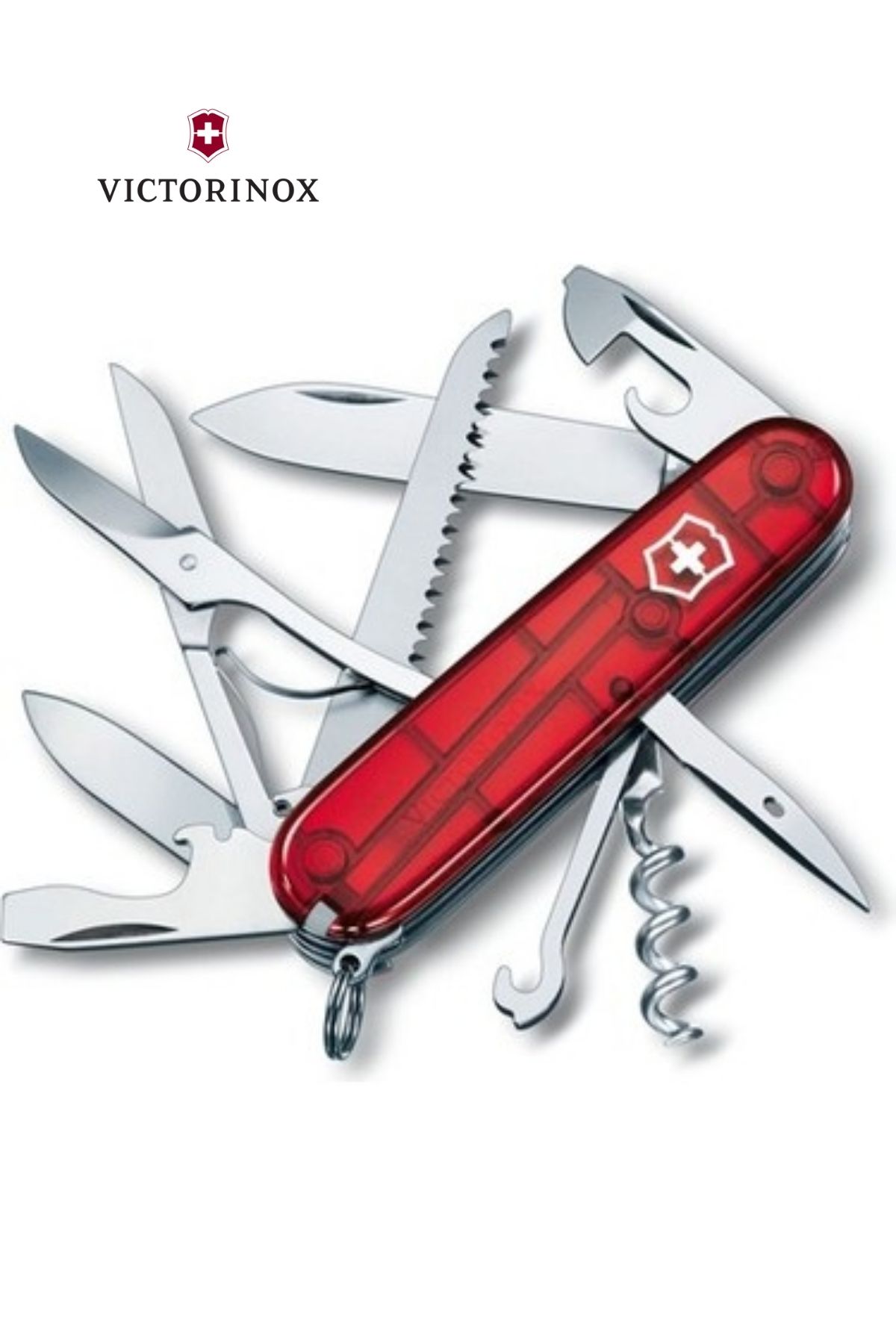 Outdoor Victorinox Huntsman Kırmızı Şeffaf Çakı