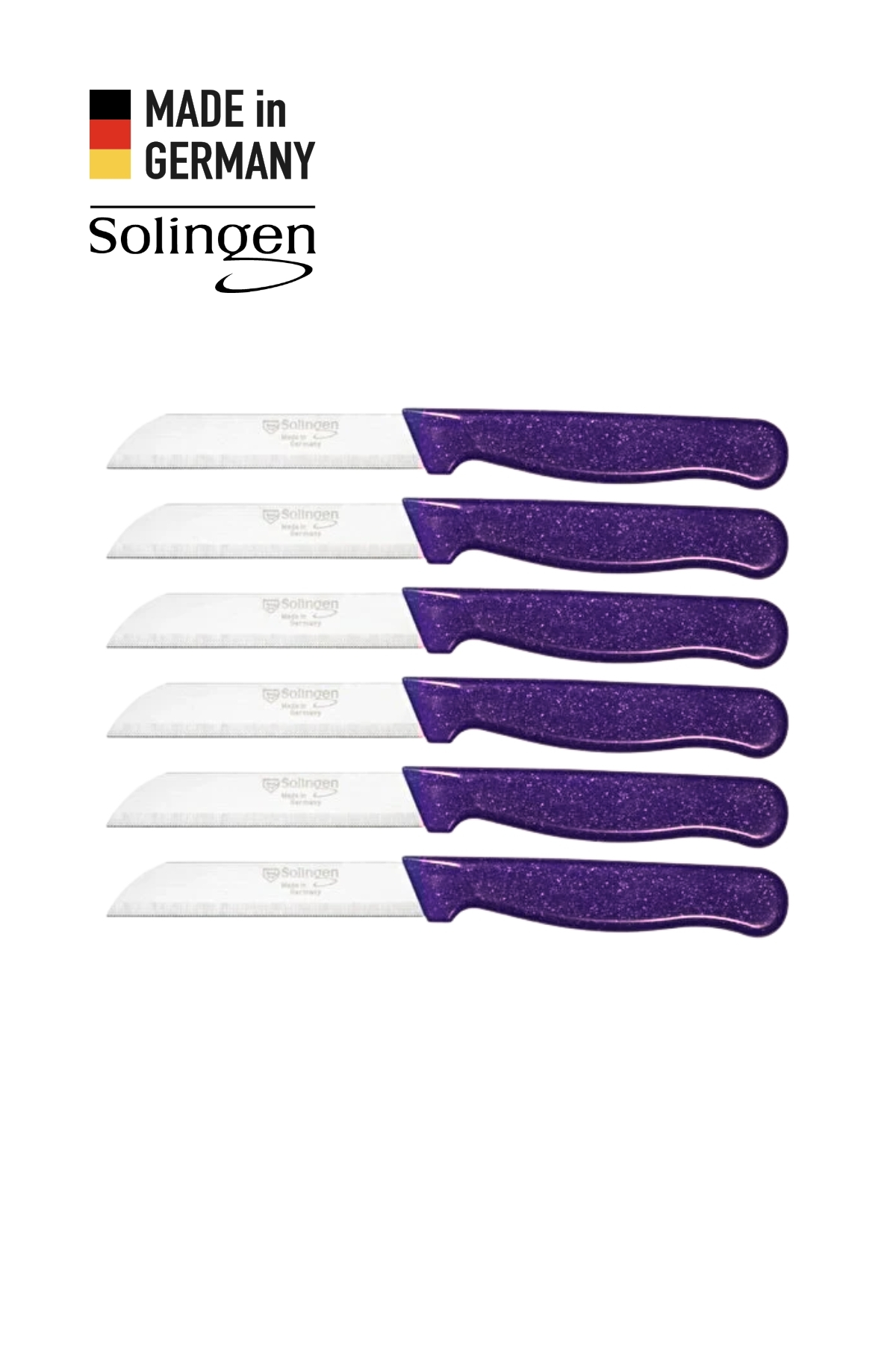 Solingen 6'lı Tırtıklı Simli Mor Meyve Bıçağı